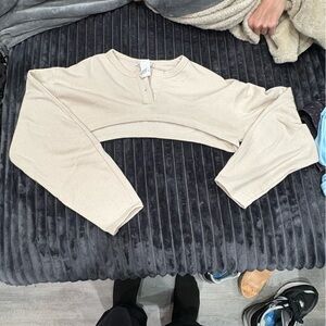 Zara womens Beige Long Sleeve Top